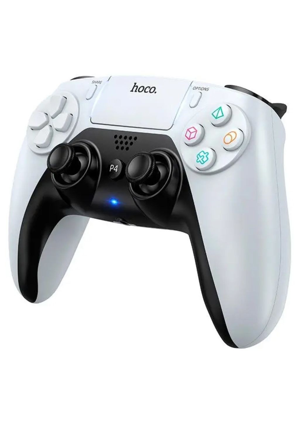 Геймпад GA1 универсальный Bluetooth контроллер 6-Axis, RGB, с вибрацией, для PS4, Android, iOS, Windows - White Hoco (370676544)