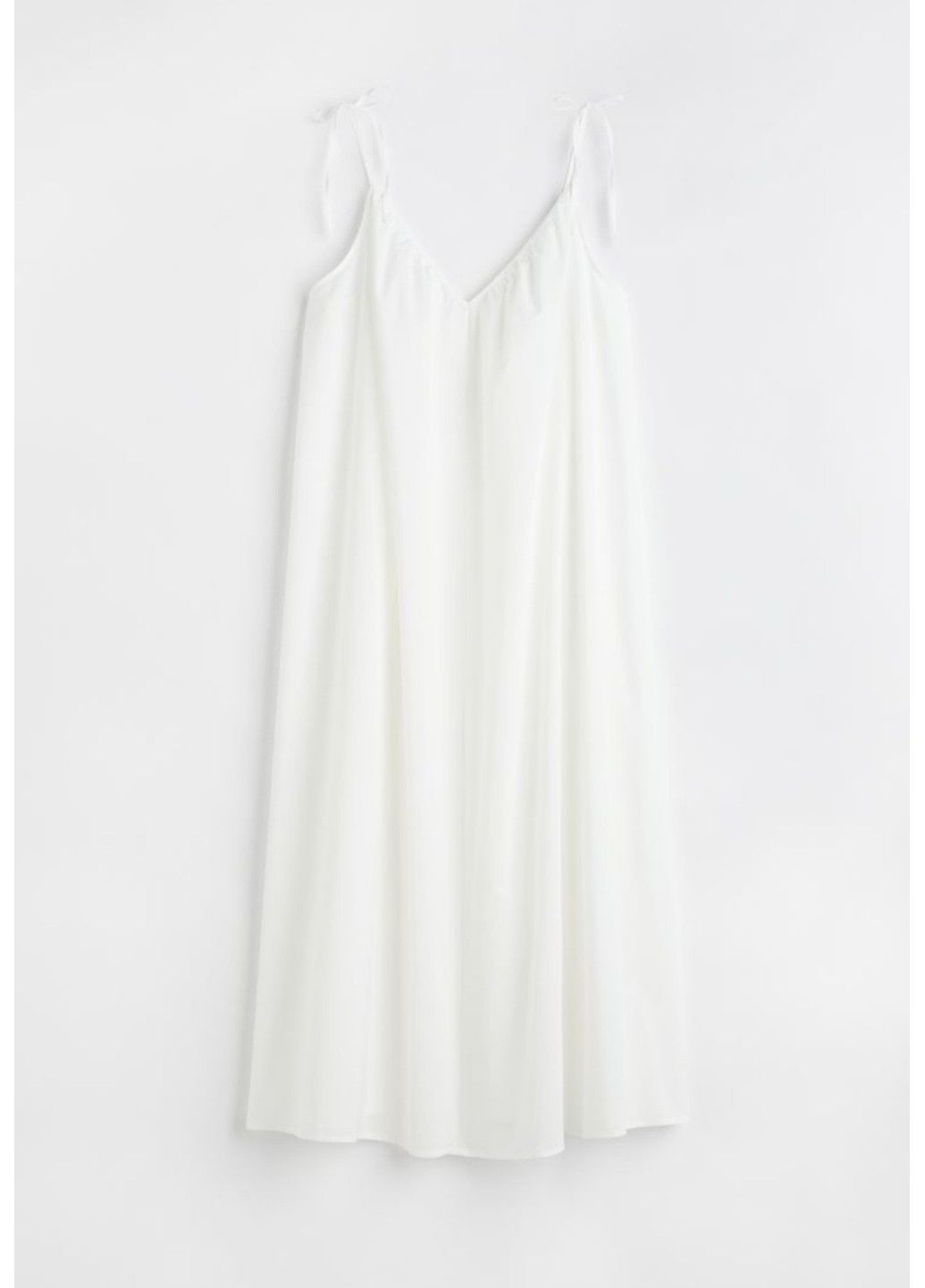 Белое повседневный женское платье из хлопкового вуали на бретелях н&м (57133) м белое H&M