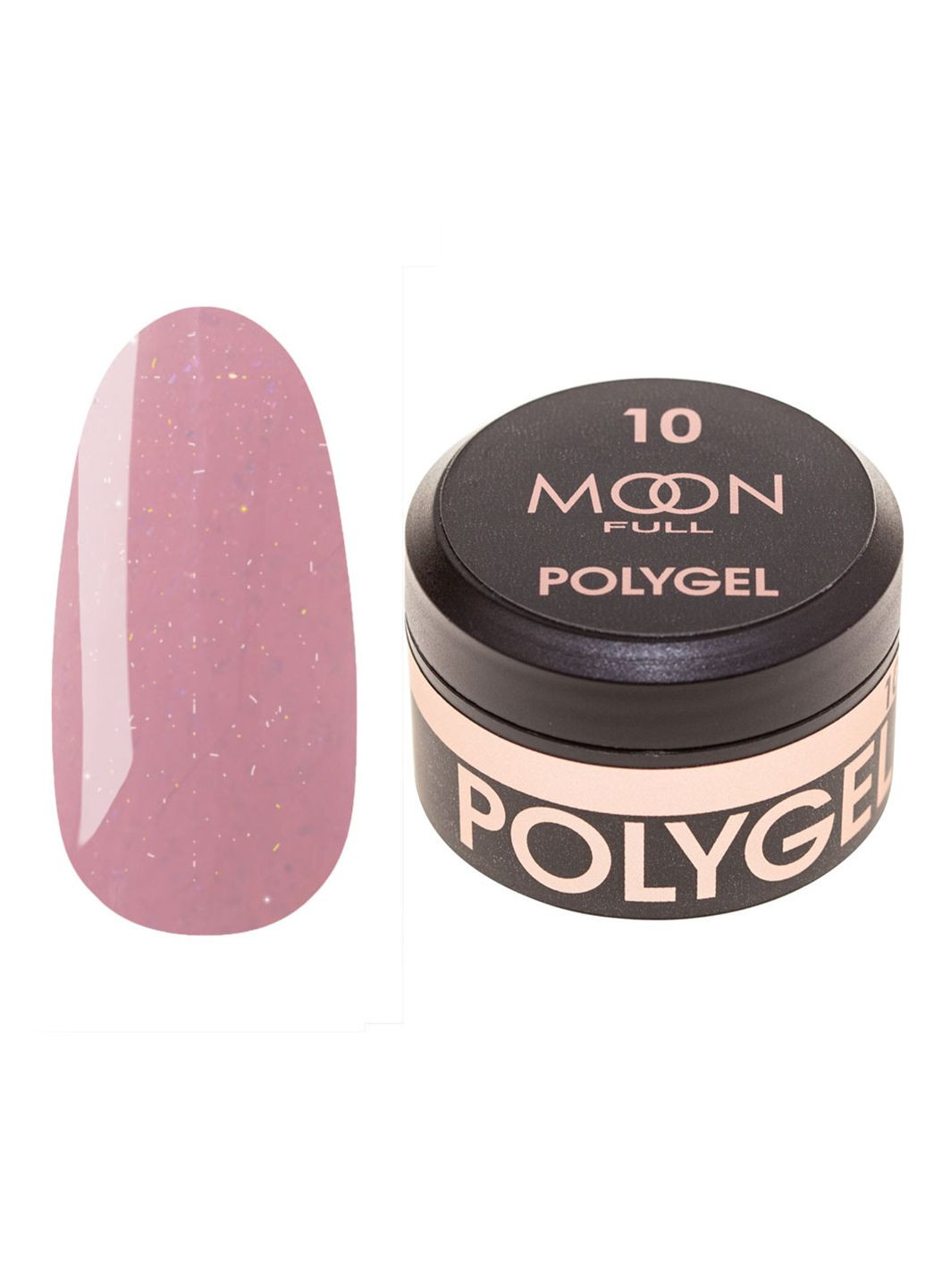 Полигель для наращивания ногтей Full Poly Gel №10 Сочно-розовый с шиммером 15 мл Moon (294340094)