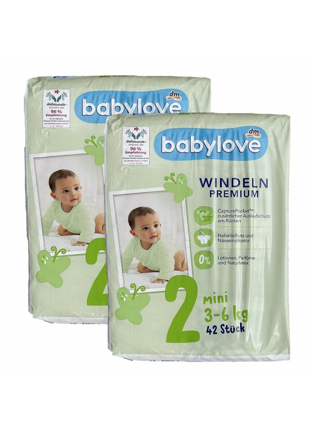 Детские подгузники Premium 2 mini (3-6 кг), 84 шт. BabyLove (341133559)