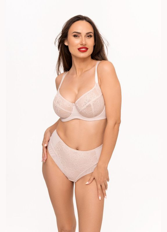 Пудровый бюстгальтер на косточках с мягкими чашками Kalyna с косточками