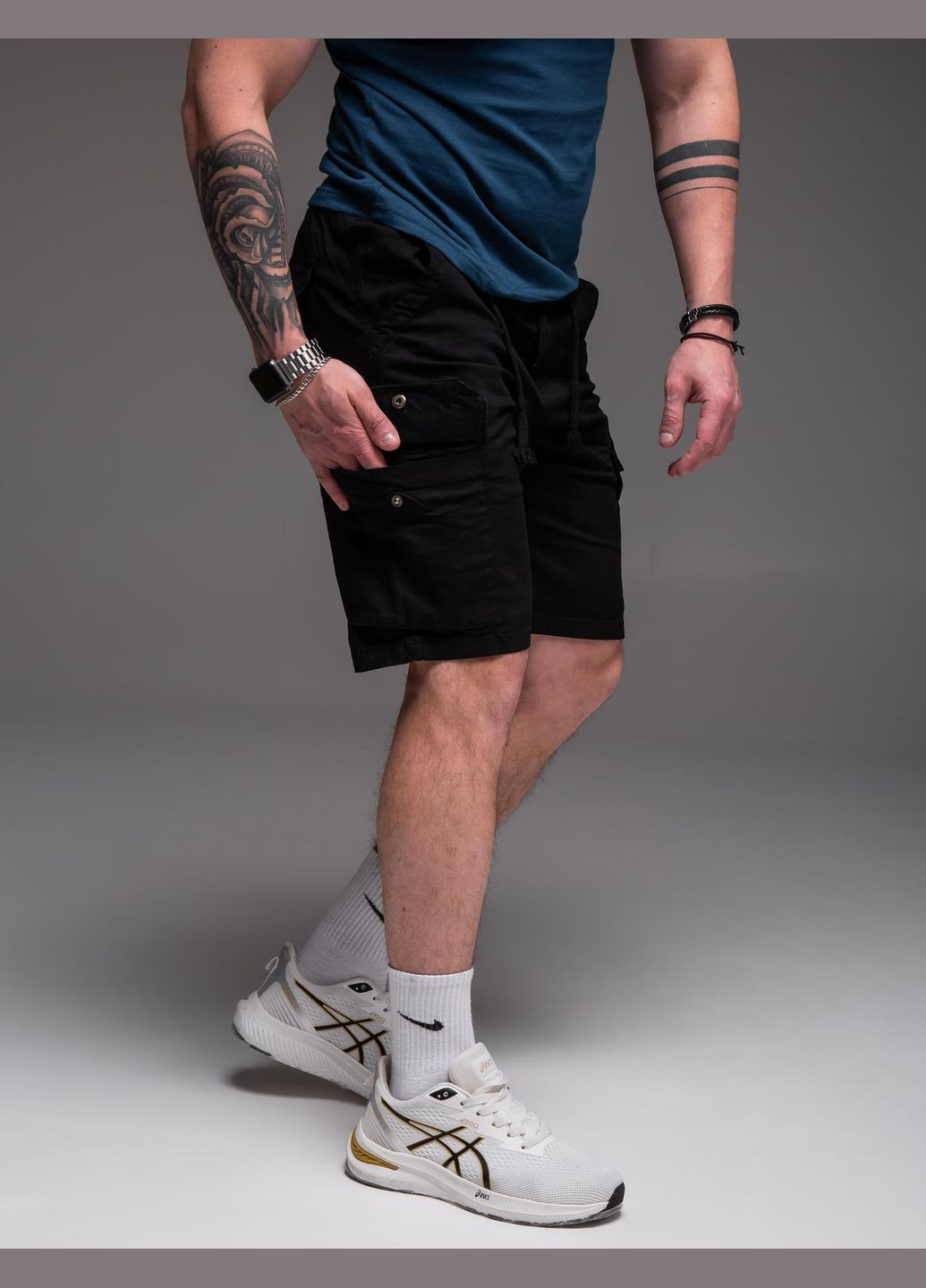 Шорти чоловічі джинсові з накладними кишенями No Brand (333332042)