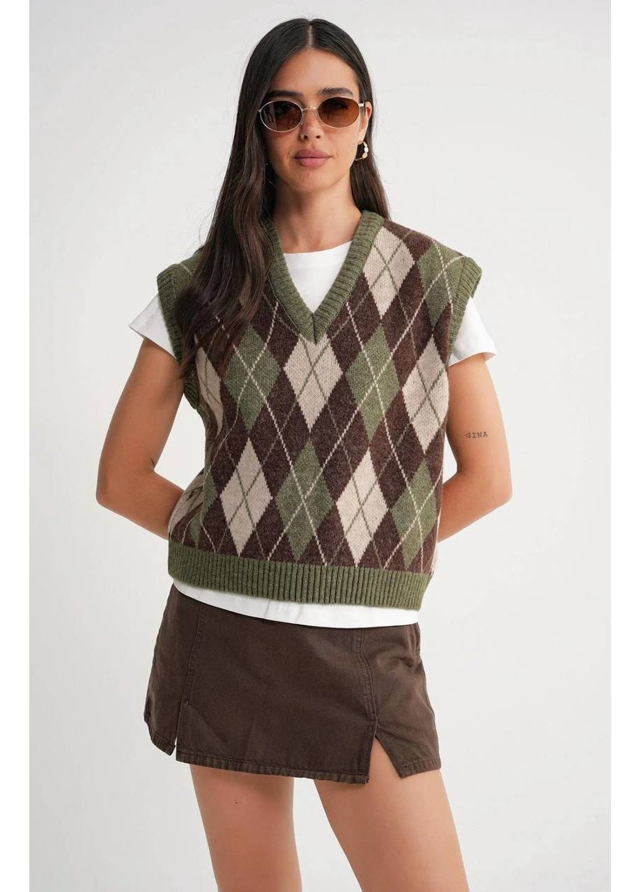 🤍 Стильная женская вязаная жилетка жаккардовая — ЗАМЕРЫ В ОПИСАНИИ GD/GL Модний простір (366439232)