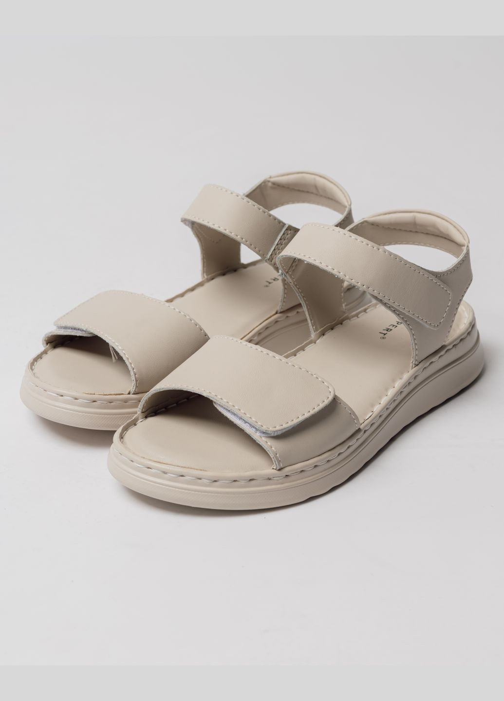 Босоніжки на двох липучках молочні шкіра Lifexpert (340052333)