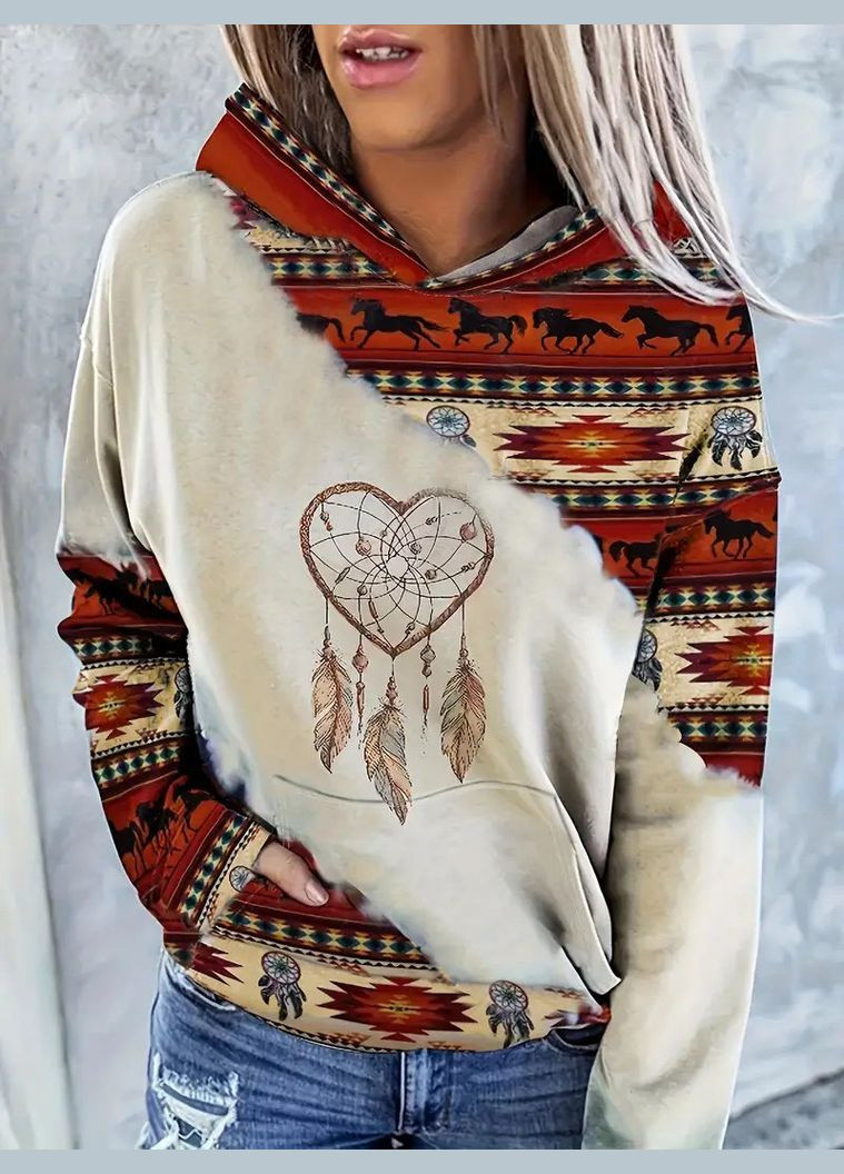 Женские худые с принтом сердца ацтека Яскраво (323652222)