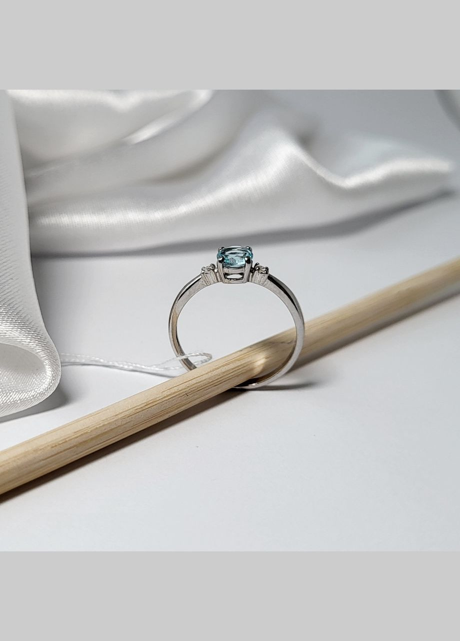 Кольцо серебряное женское колечко с Голубым камнем размер серебро 925 пробы Родированное 81055г 1.40г No Brand (306743325)