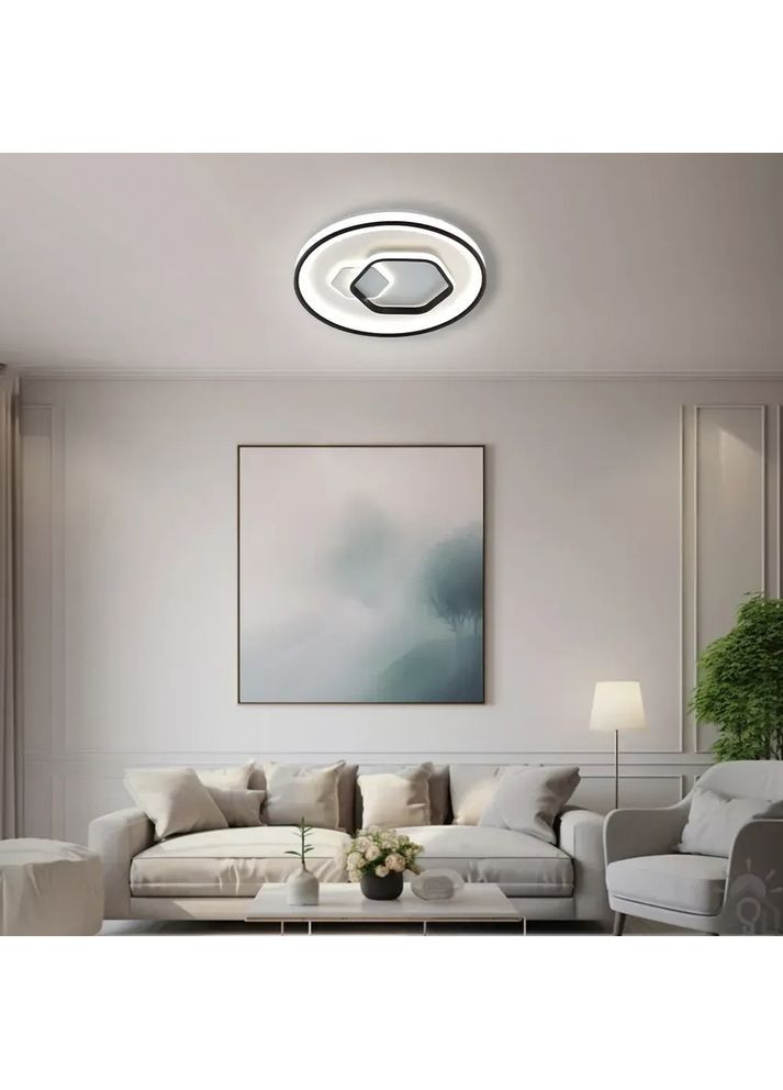 Люстра керована світлодіодна LORA H 80 Вт 480x65 мм Чорний ESLLSE (365650641)