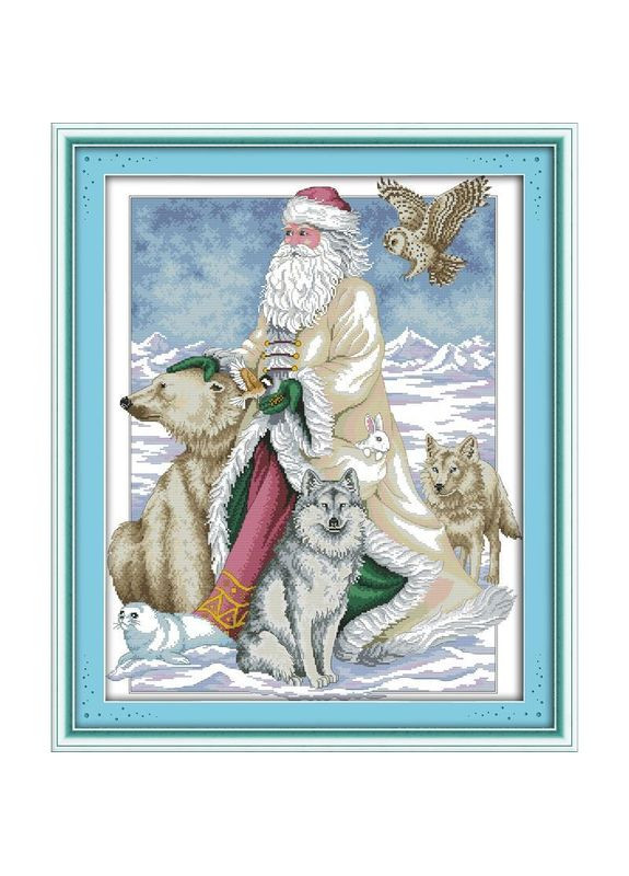 Набор для вышивания по нанесённой на канву схеме "The North Pole Santa Claus".AIDA 14CT printed, 51*62 см Joy Sunday (313613242)