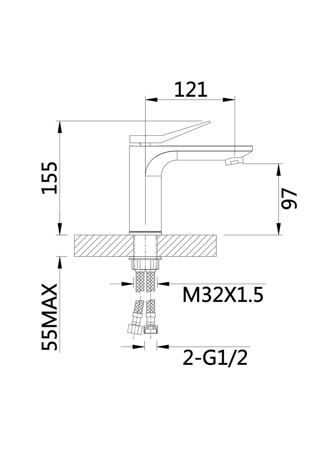 Смеситель для раковины Presto Chrome Qtap QTPRE270CRM45571 (346492573)