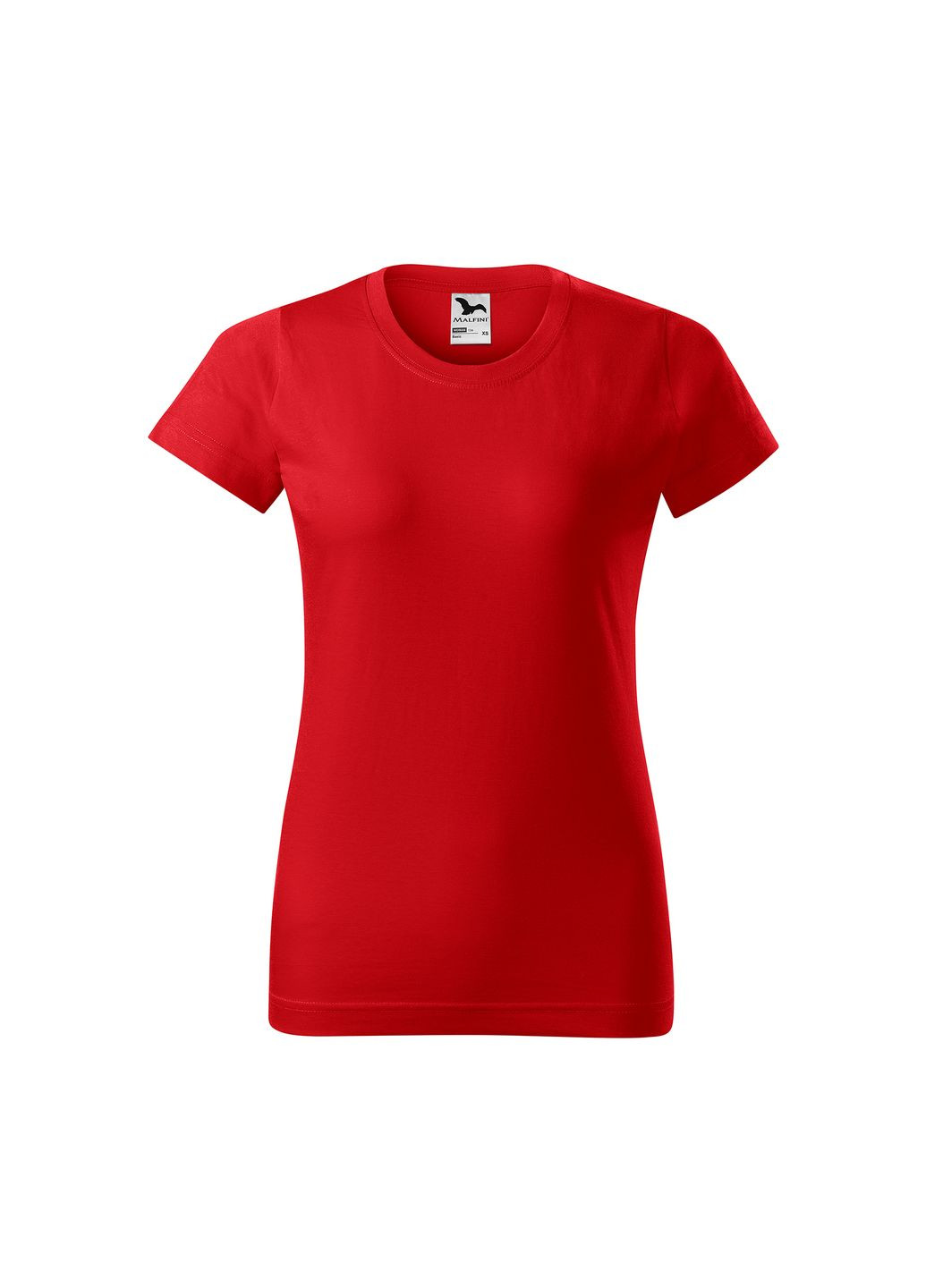 Червона всесезон футболка жіноча бавовняна однотонна червона 134-07 з коротким рукавом Malfini Basic