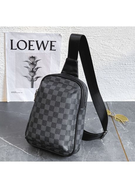 Чоловіча сумка на груди екошкіра чорна ProDobro (363221514)