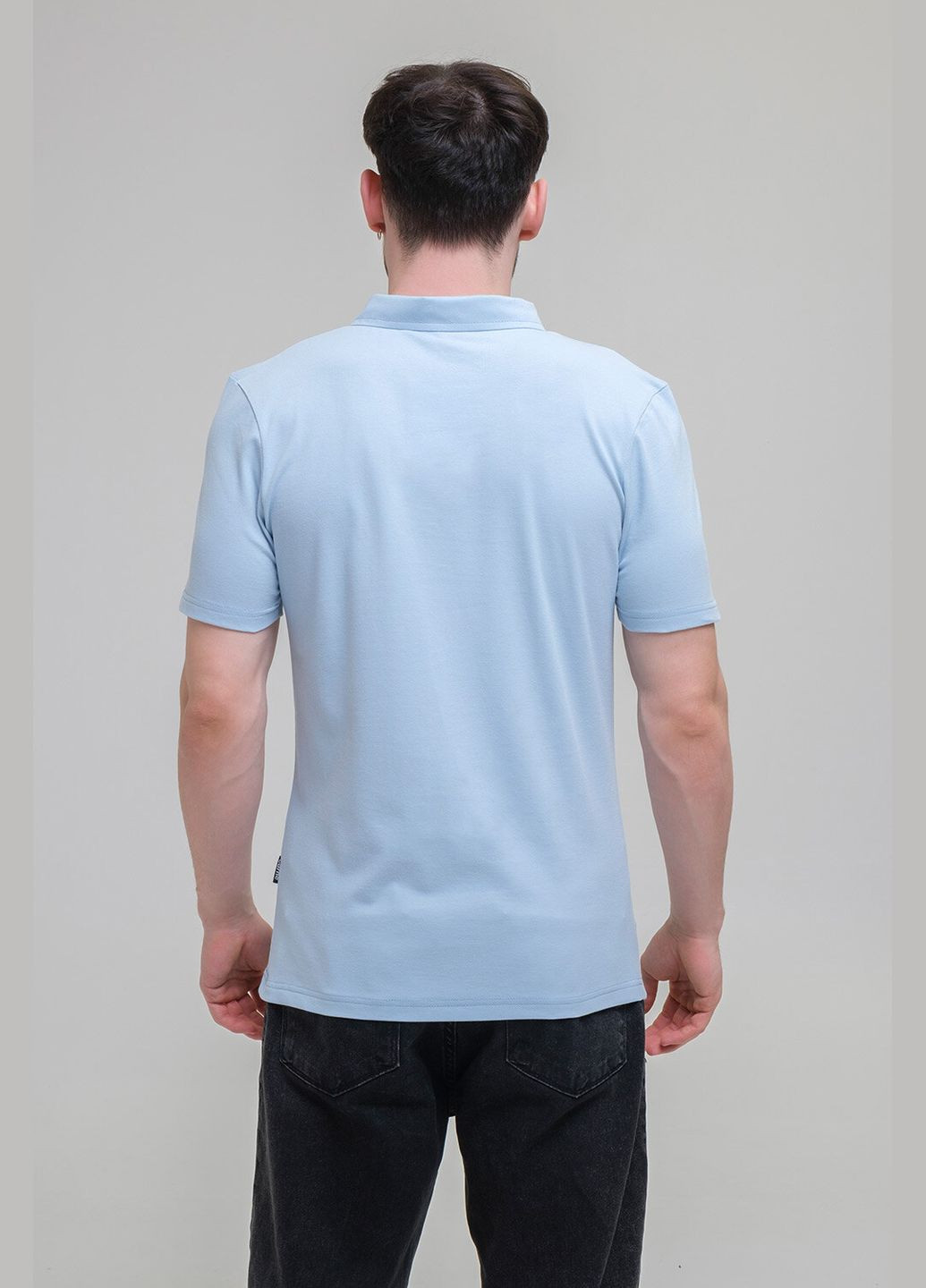 Блакитна футболка polo premium якості блакитна Garne