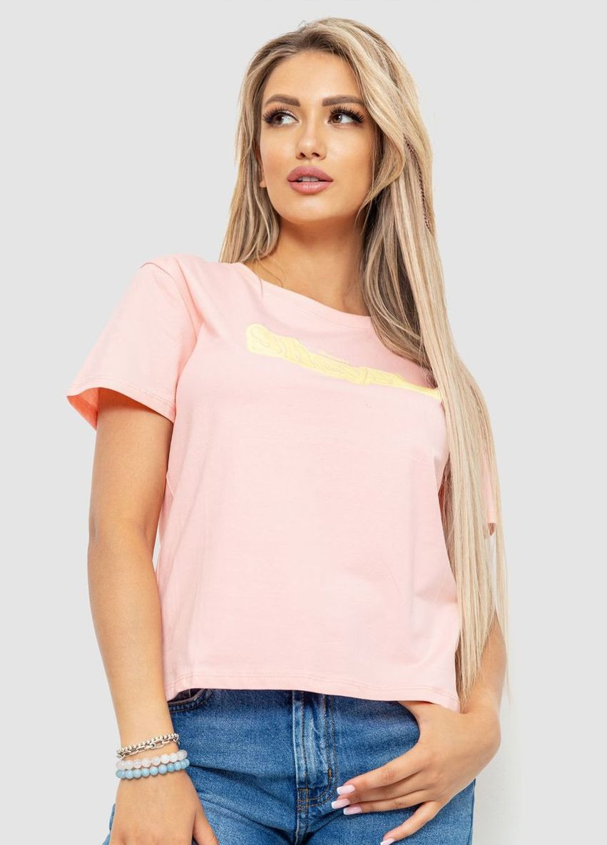 Футболка жіноча з принтом, колір чорний, 221R3004-1 Ager - (313292193)