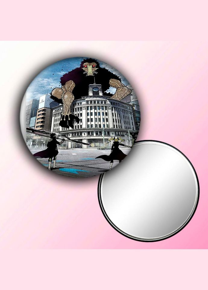 Зеркальце косметическое карманное Аниме Кайдзю №8 #0005 с рисунком круглый 56 мм No Brand (309151883)