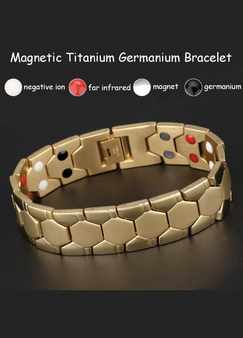 Магнітний медичний браслет для схуднення антицелюлітний з акупунктурними точками "Біо Магніт" золотистий No Brand (317353285)