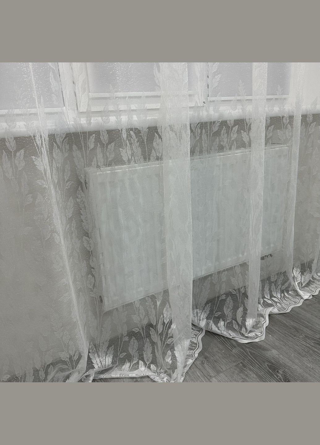 Якісний жакардовий тюль з малюнком розмір 500х270 см. Гарний тюль у вітальню, спальню No Brand (331020762)