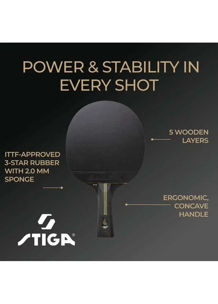 Ракетка для настольного тенниса Trinity 3 Star ver.2 FL Black (1213-1208-35) Stiga (352232381)