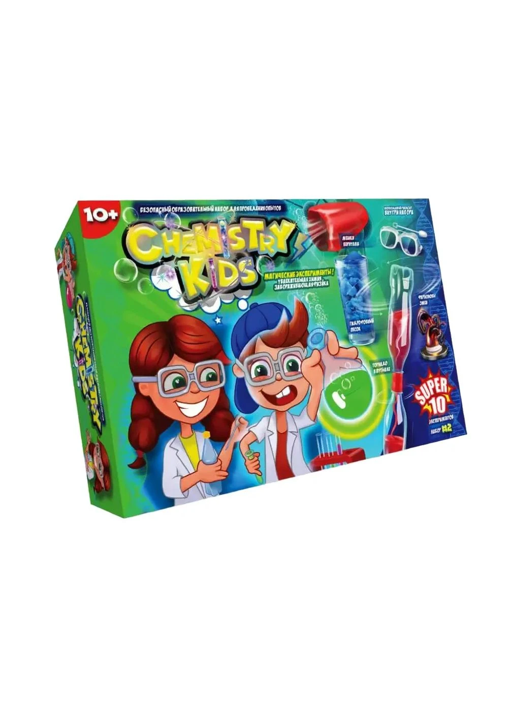 Набір для проведення дослідів "CHEMISTRY KIDS" Зелений Danko Toys (391477105)