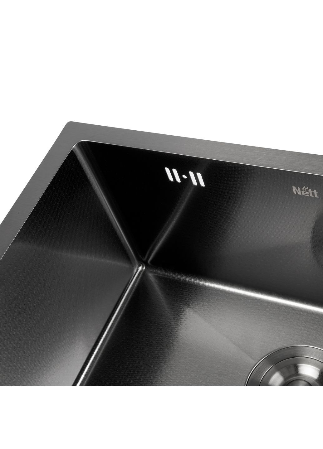 Мойка для кухни черная под столешницу декорирована с PVD покрытием Nett NBS-5742U (362495158)