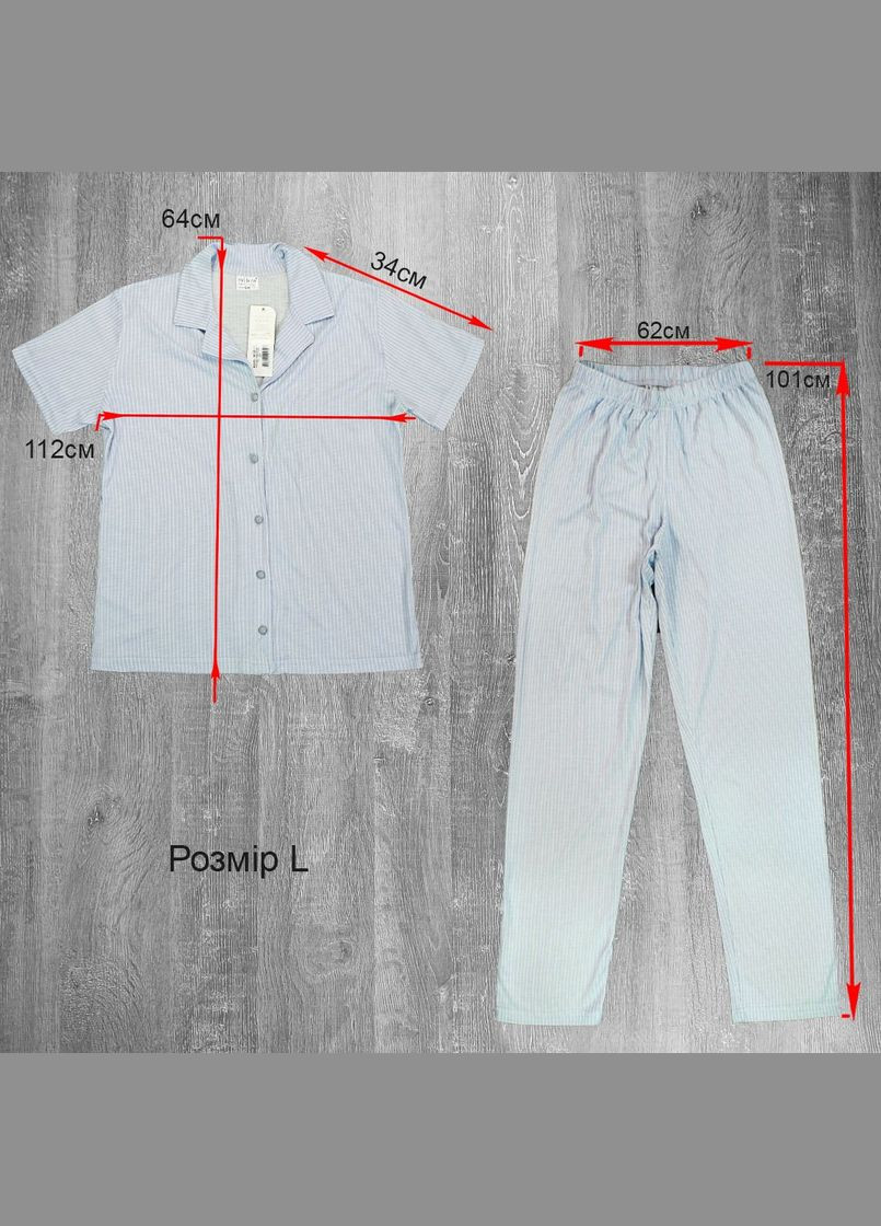 Блакитна всесезон, сорочка і штани, віскоза сорочка + брюки mihra Піжама жіноча