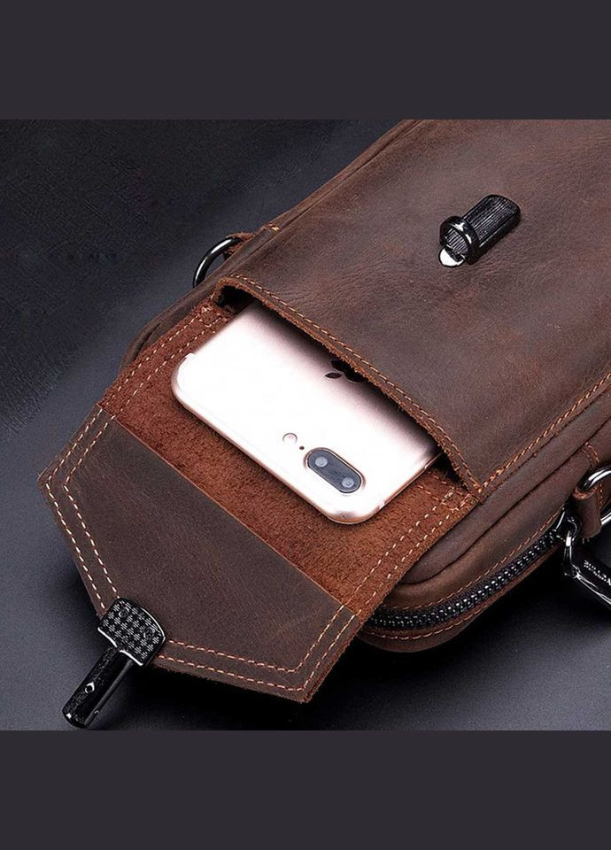 Чехол на пояс, сумка кроссбоды коричневая T1500 BULL (302315069)