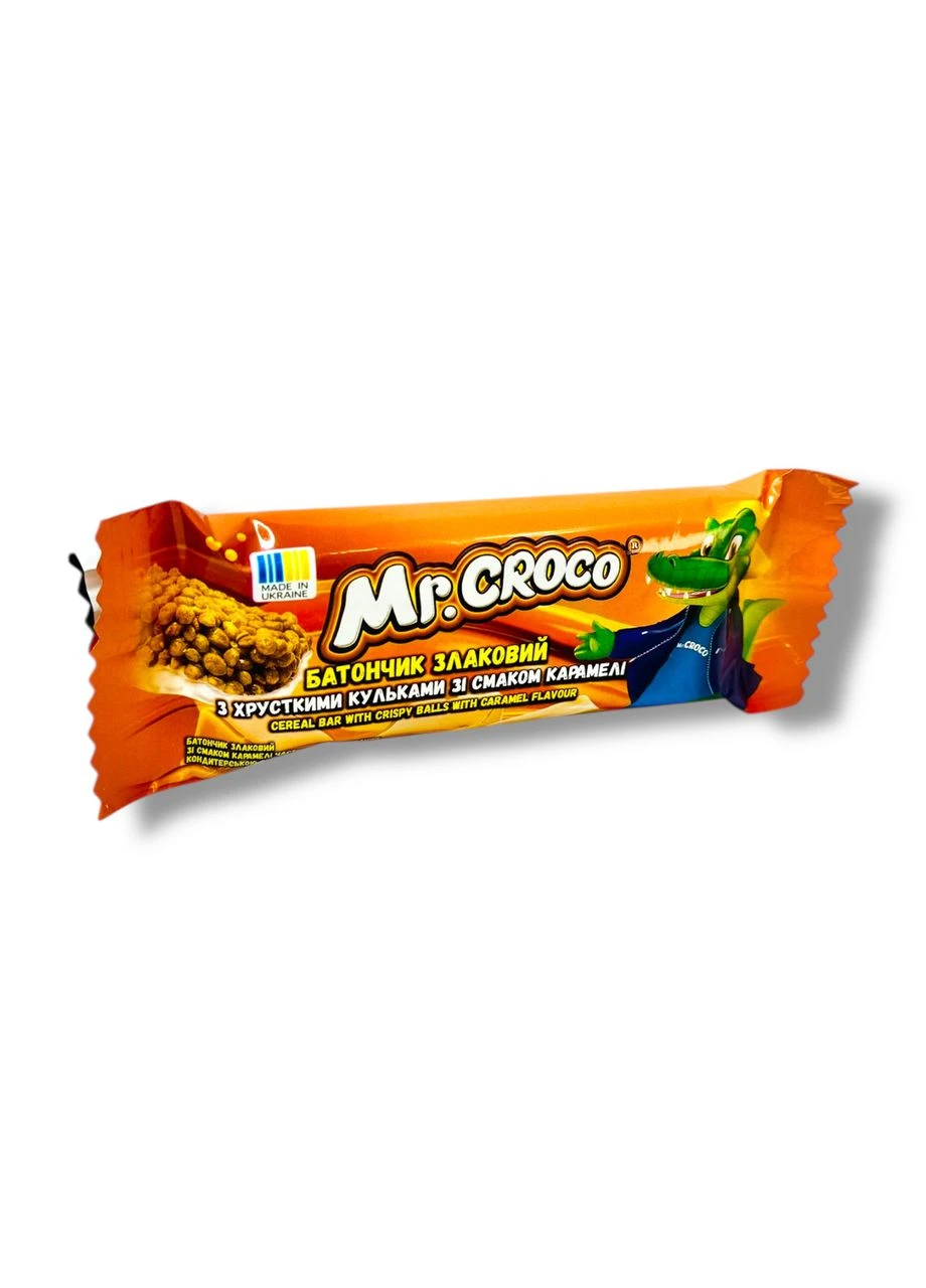 Батончик Mr. Croco зі смаком карамелі 20г Золоте зерно (394705417)