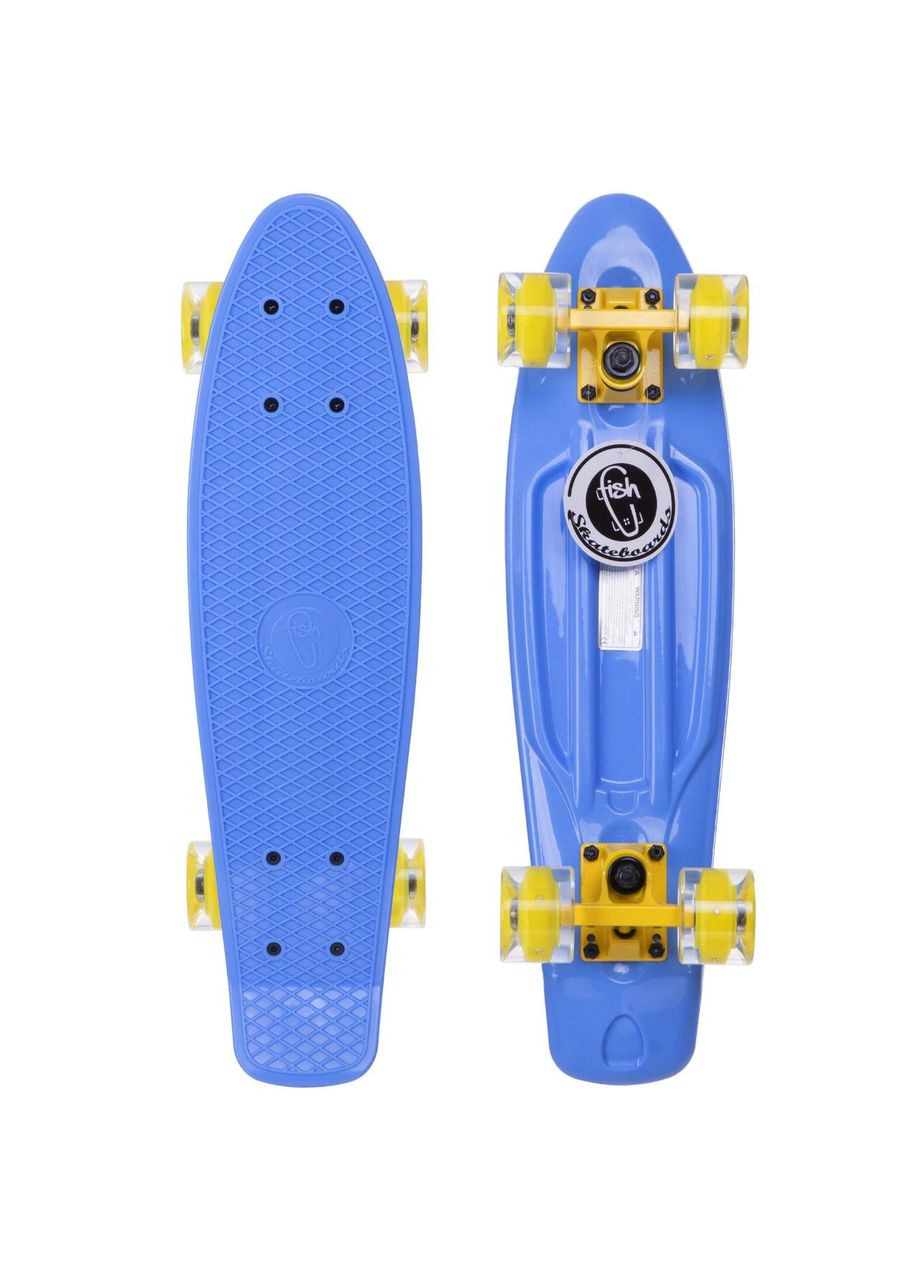 Скейтборд Пенни Penny LED WHEELS FISH SK-405-10 желтый SP-Sport (317203085)