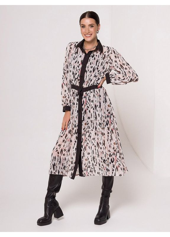 Комбінована сукня sa-367 мультиколор ISSA PLUS однотонна