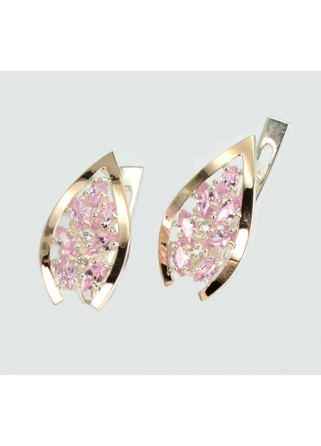 Серебряные серьги с золотыми вставками Silver Style (367112274)