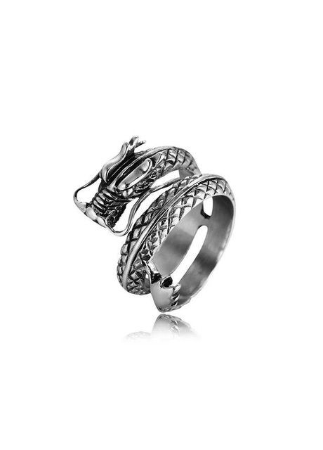 Кольцо дракон перстень в виде головы Китайского дракона с большими усами серебристый р регулируемый Fashion Jewelry (292861958)