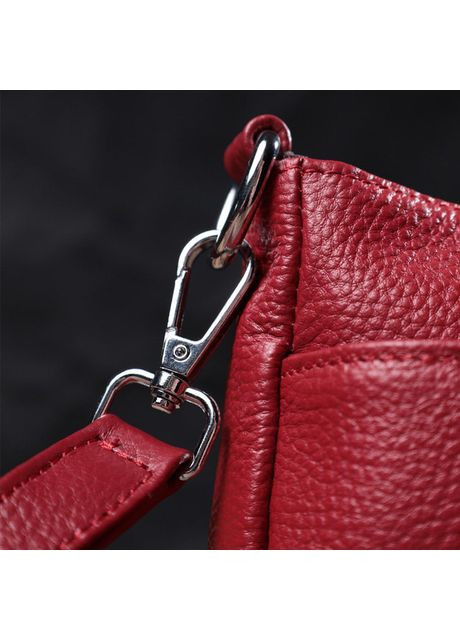 Сумка кросс-боди через плечо женская из натуральной кожи маленькая Красный 36514 Vintage (353690018)
