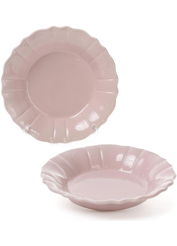 Набор 6 глубоких тарелок Leeds Ceramics SUN Ø23см, каменная керамика (розово-пепельный) Bona (372171710)