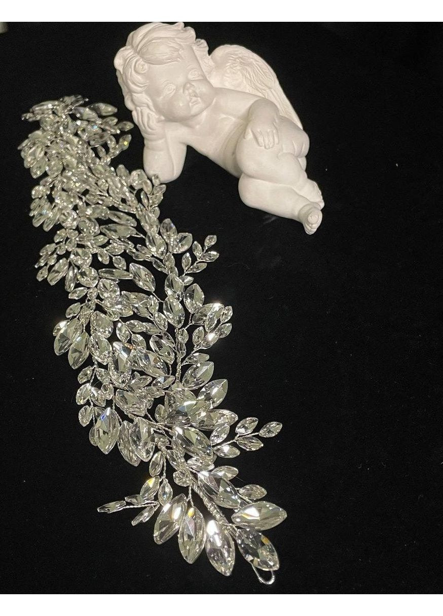 Весільна гілочка для волосся з кристалами Срібляста Елегантна гілочка для волосся Прикраса для зачіски No Brand (367056124)