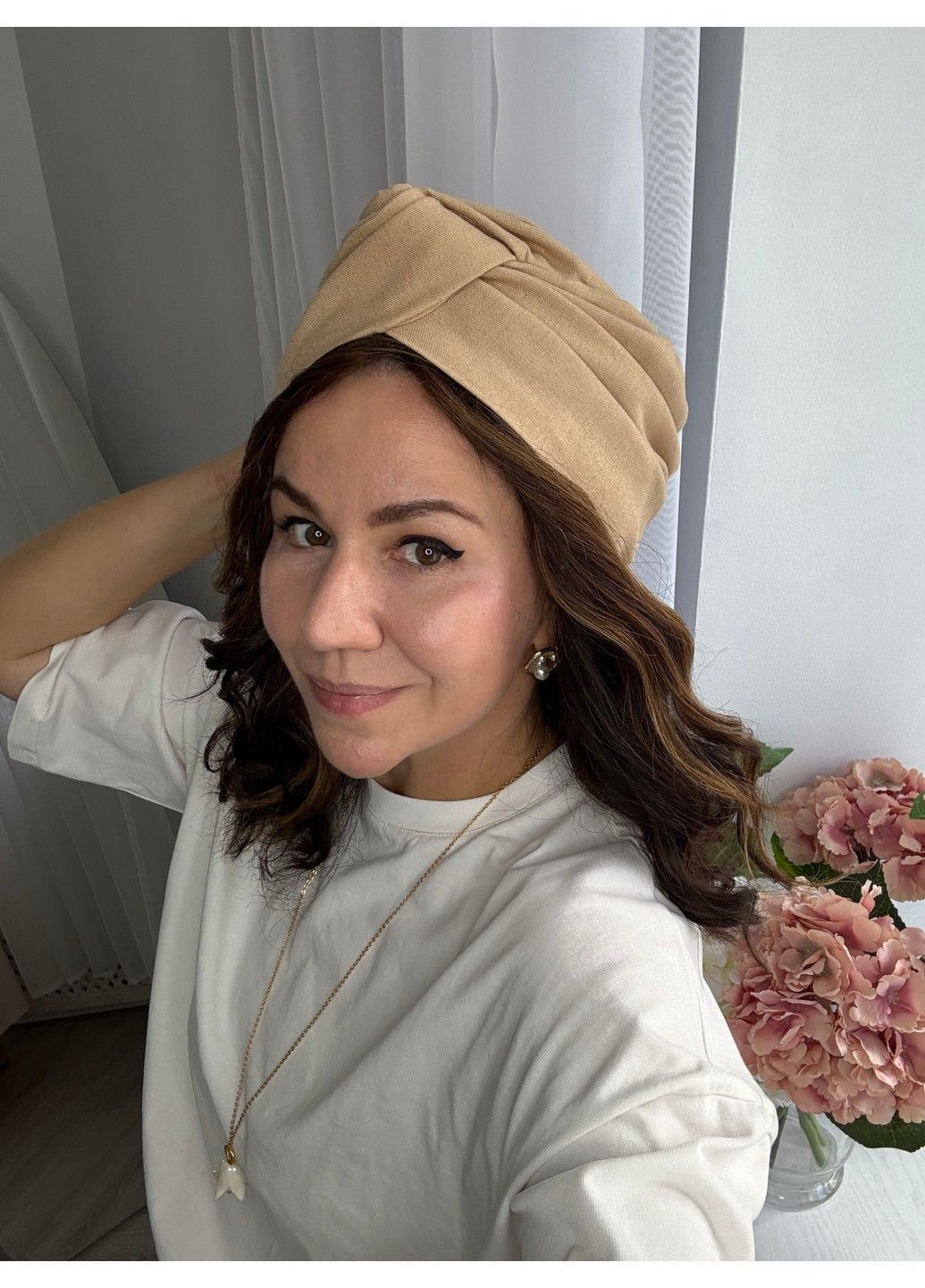 Тюрбан лляний однотонний BANDANA QUEEN (366239289)