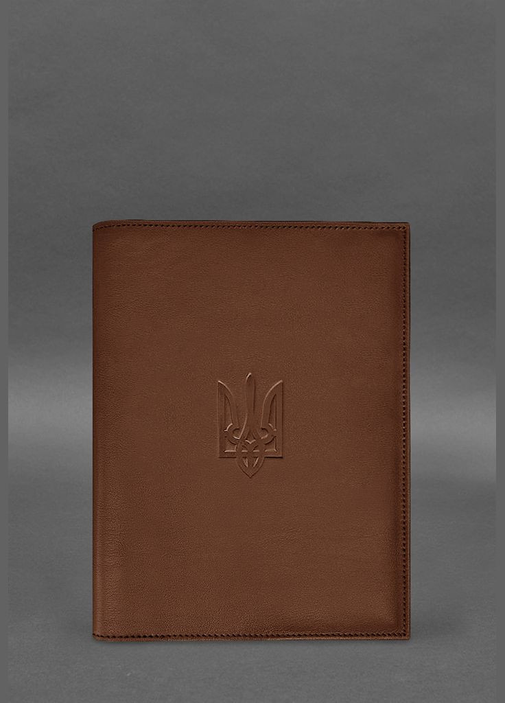 Шкіряна обкладинка для нотаріального реєстру з Тризубом світло-коричнева (A-028874) BlankNote (328961683)