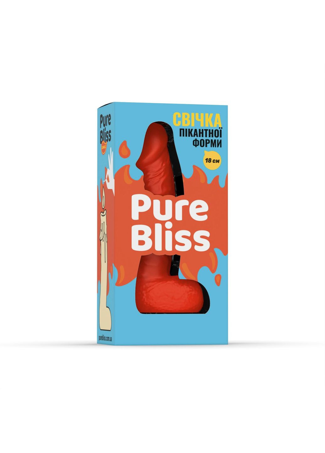 Свічка у вигляді члена BIG Orange 18 см Pure Bliss (369947813)