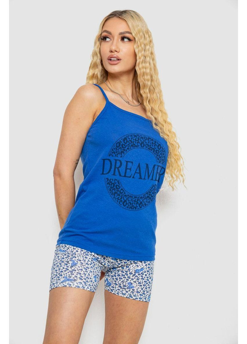 Синяя женская пижама с принтом, цвет синий, 238r3145 Ager