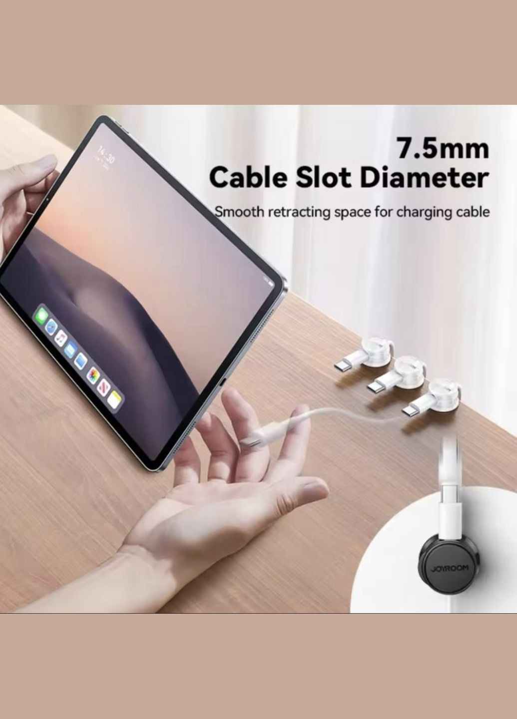 Органайзер фиксатор кабеля держатель менеджмент для провода зажим стяжка самоклеящийся клипса магнитный 9 шт Прозрачный Joyroom (340276206)