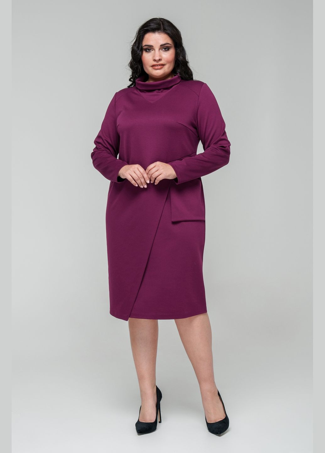 Малинова повсякденний жіноча сукня лика напівприлеглого силуету all posa (ap101681p) A'll Posa