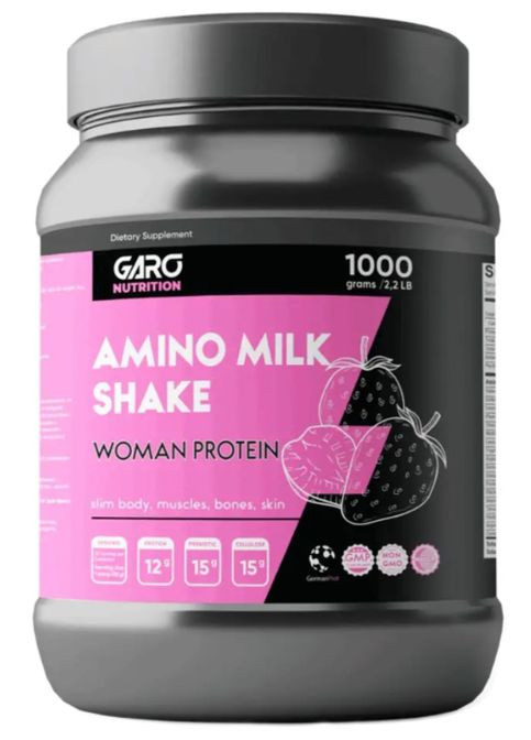 Amino Milk Shake 1000 g /30 servings/ Strawberry Garo Nutrition (308976480)