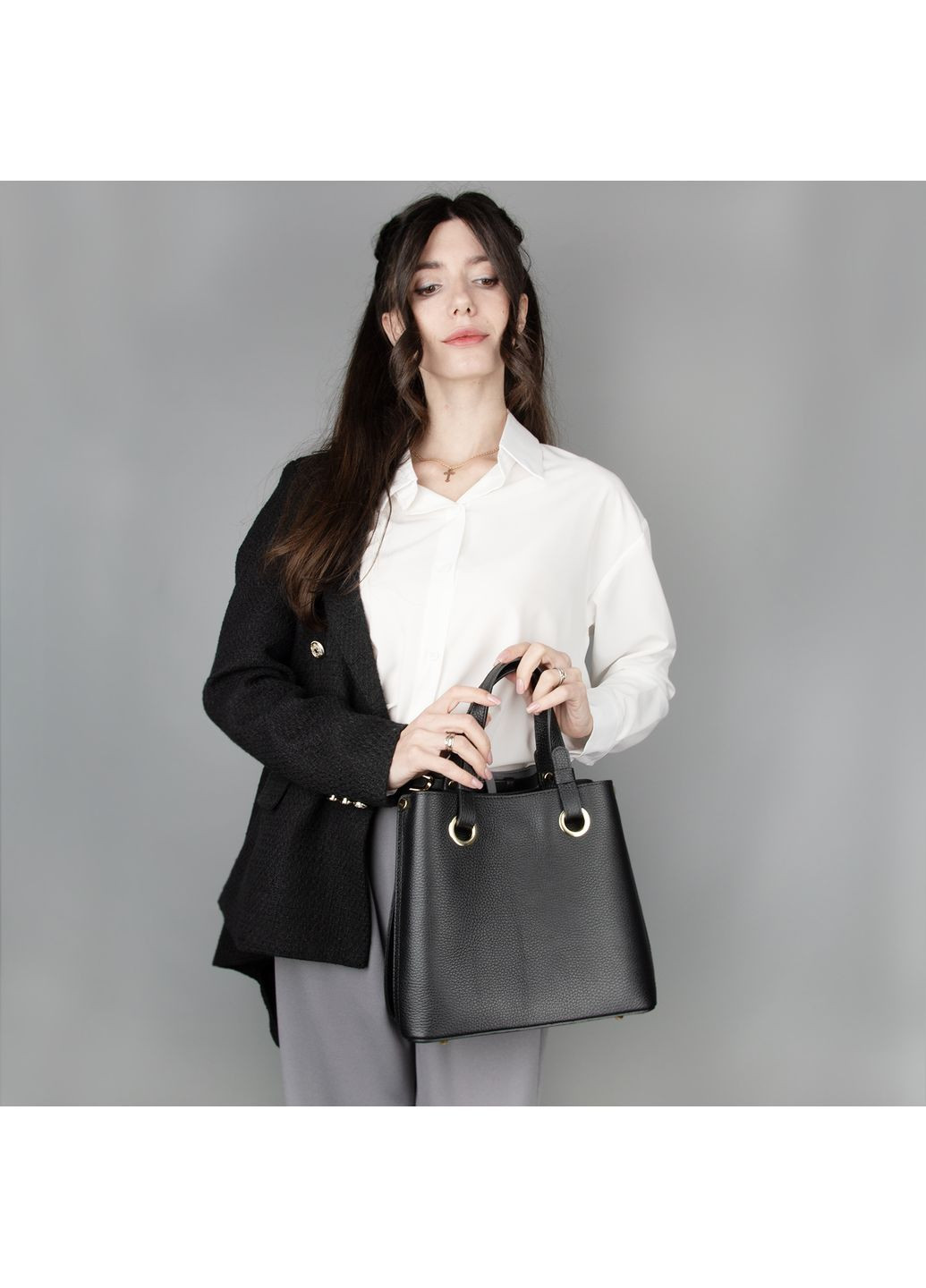 Сумка жіноча шкіряна 03630 чорна Virginia Conti (365957095)