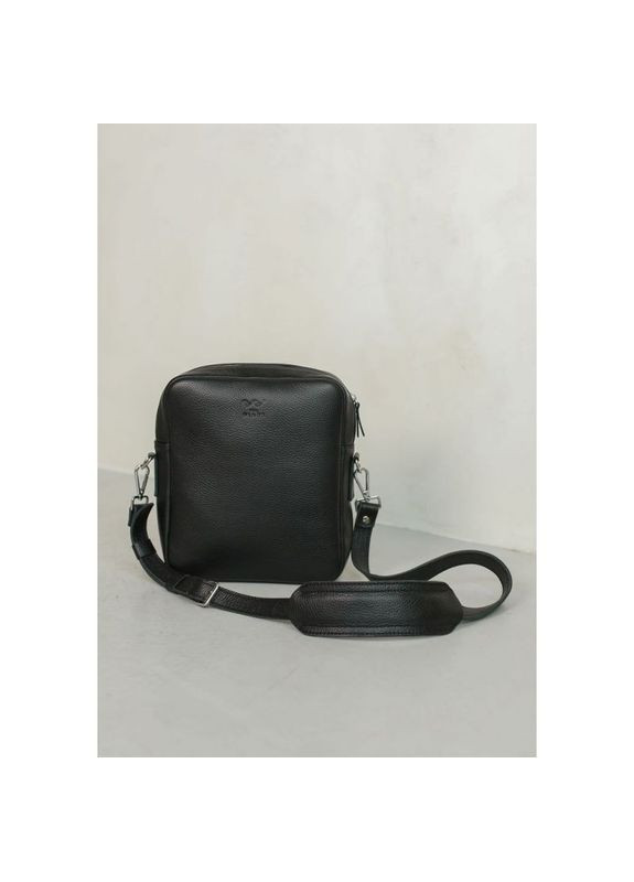 Сумка чоловіча шкіряна через плече Challenger S флотар Чорний The Wings (302008383)