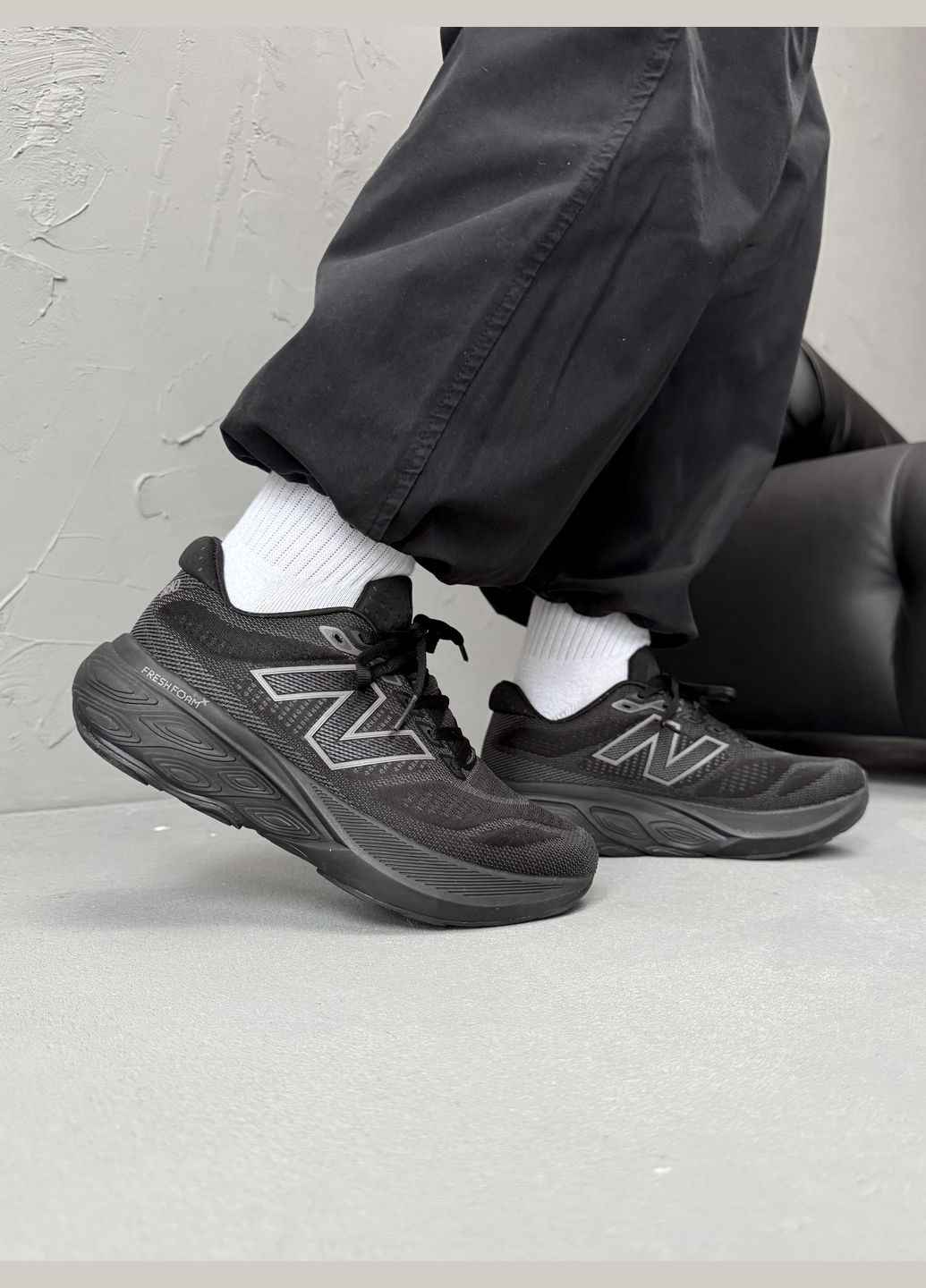 Черные демисезонные кроссовки мужские new balance fresh foam x 880v15 black | нью беланс фреш фоам черные No Brand