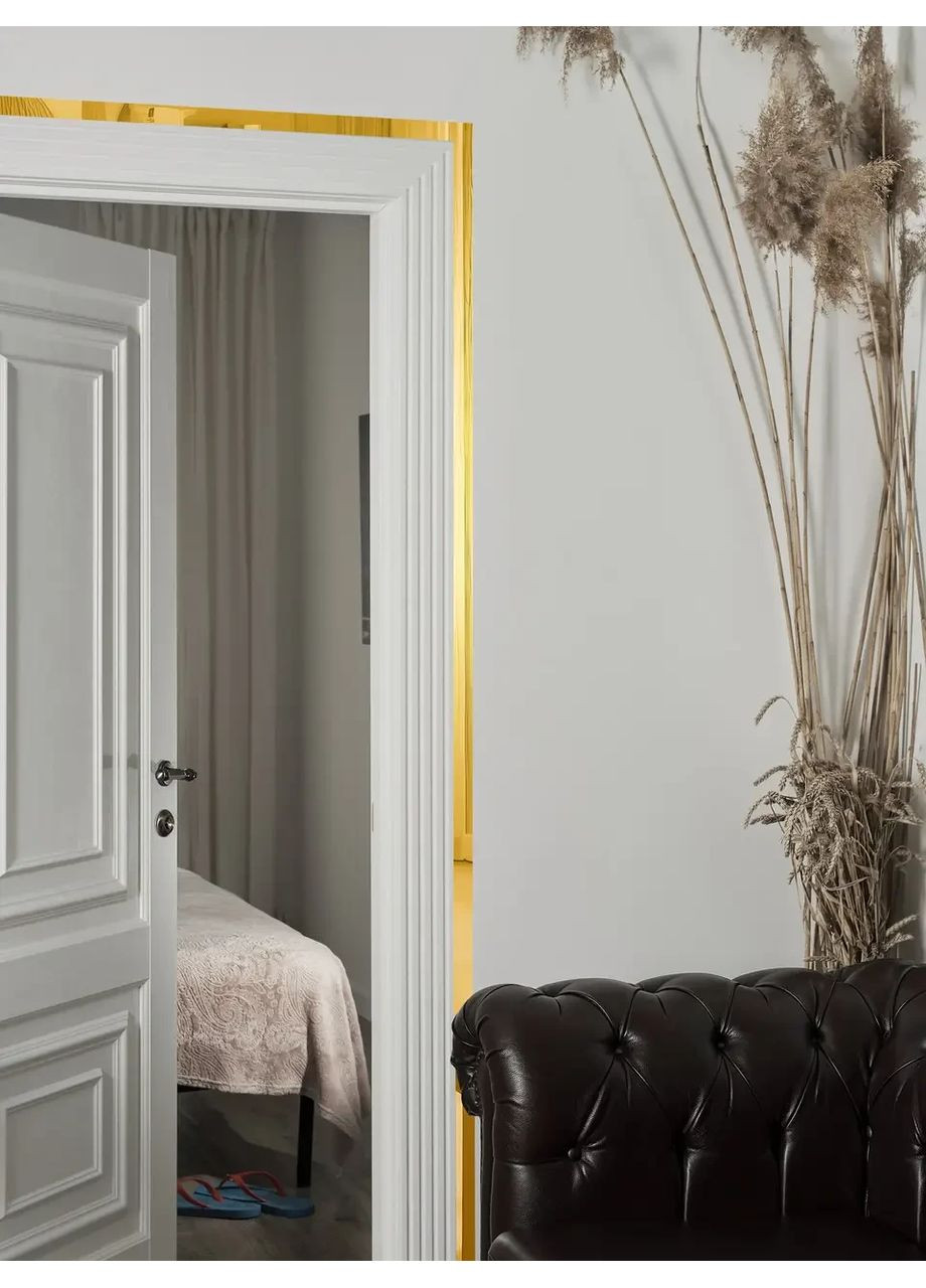 Наклейки на стену зеркальные акриловые самоклеящиеся Молдинг-20 2х29.5 см 24 шт. Золото Ваша Світлість (366334490)