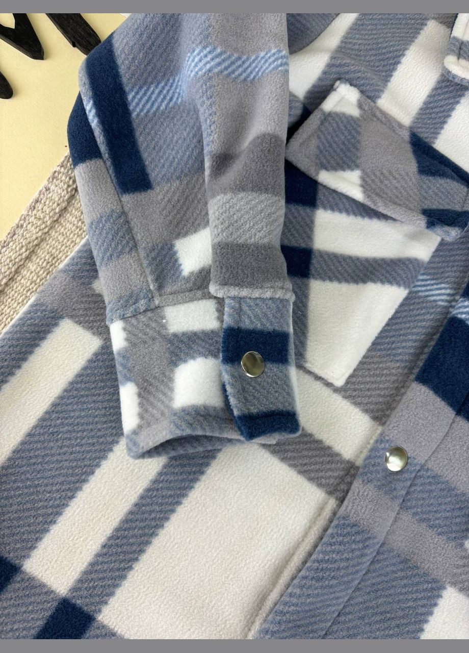 Серая повседневный, праздничный рубашка в клетку No Brand с длинным рукавом