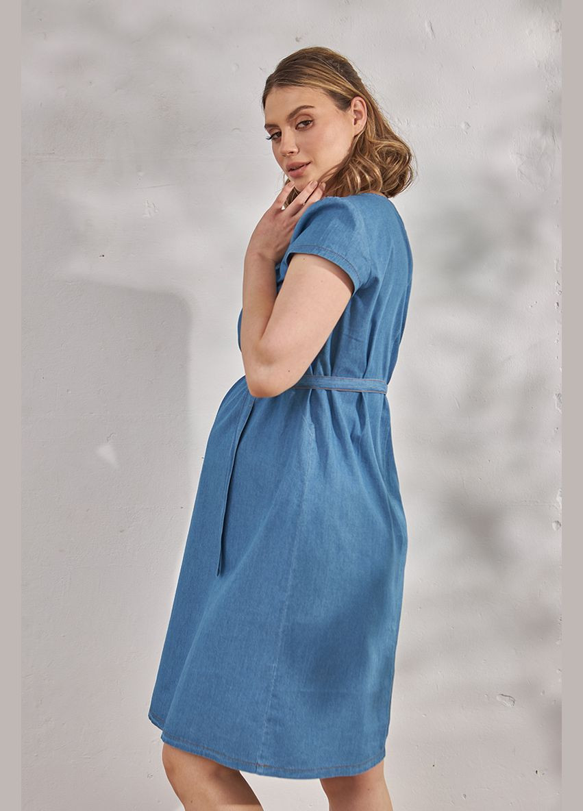 Голубое голубое джинсовое платье для беременных и кормящих Юла мама