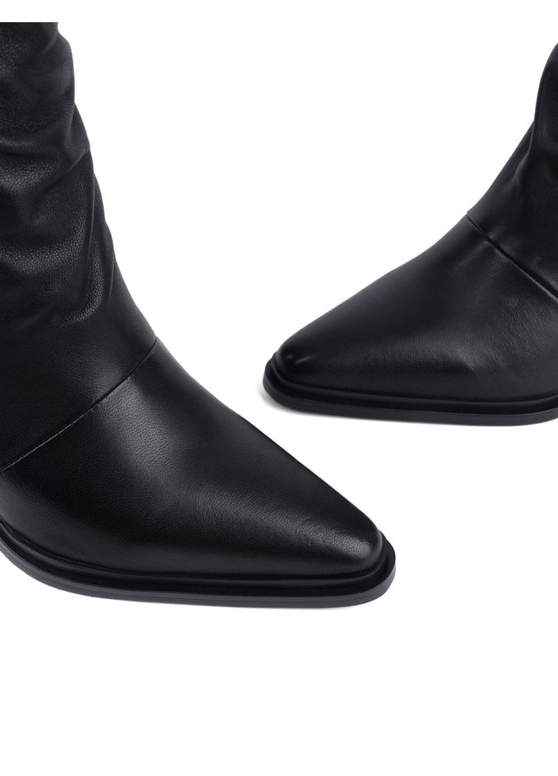 Осенние женские сапоги tyx1314-1504 черный кожа MIRATON