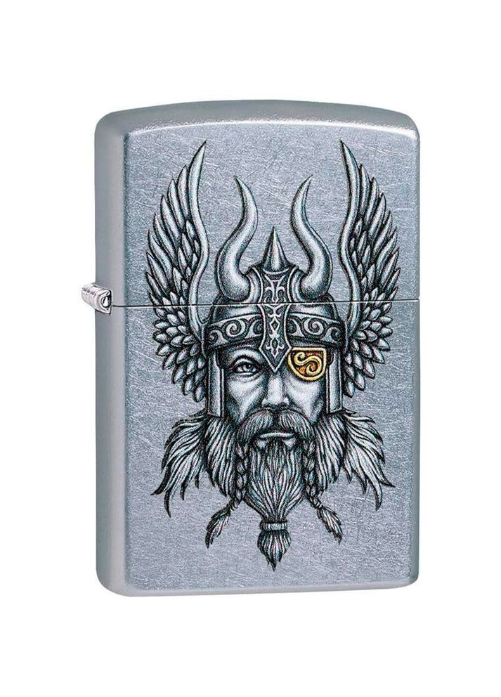 Комплект Зажигалка Viking Warrior Design 29871 + Подарочная упаковка + Бензин + Кремни Zippo (316518012)