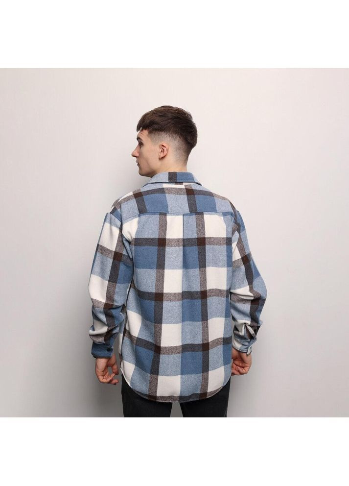 Темно-синяя праздничный, повседневный, классическая, кэжуал рубашка в клетку No Brand