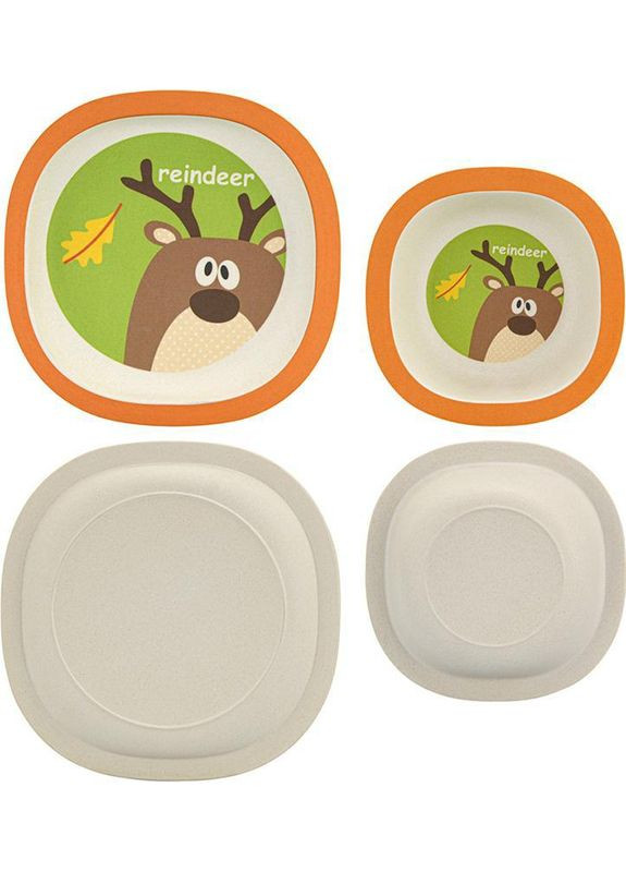 Набор детский 3 предмета "Оленя", тарелка, пиала и стакан, бамбуковое волокно Fissman (330020418)
